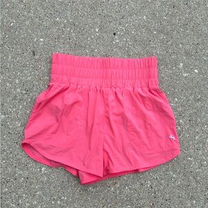 coral pink sports shorts